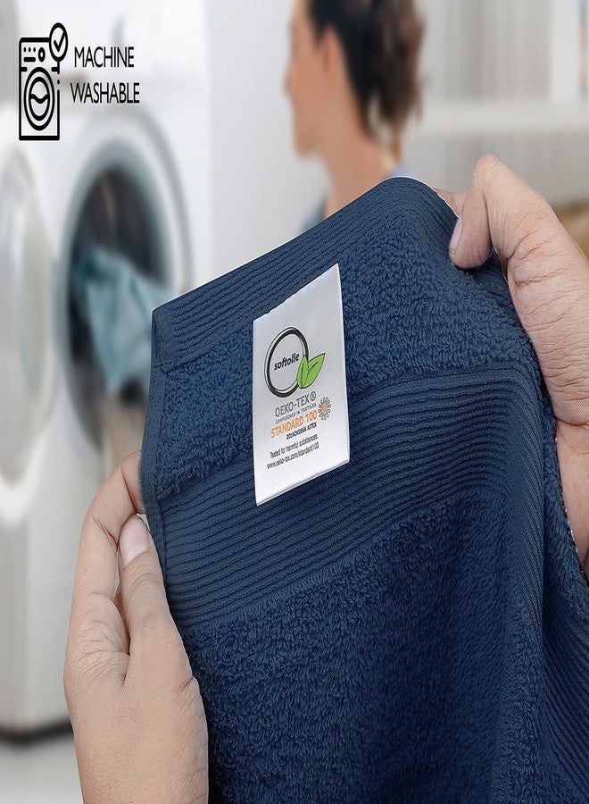 Softolle Premium Wash Cloths Pack of 12 (13" x 13") 100% Ring Spun Cotton | Luxury Washcloths | Ultra Soft Face Towels | Highly Absorbent Wash Cloths for face (Navy Blue) - Image 5